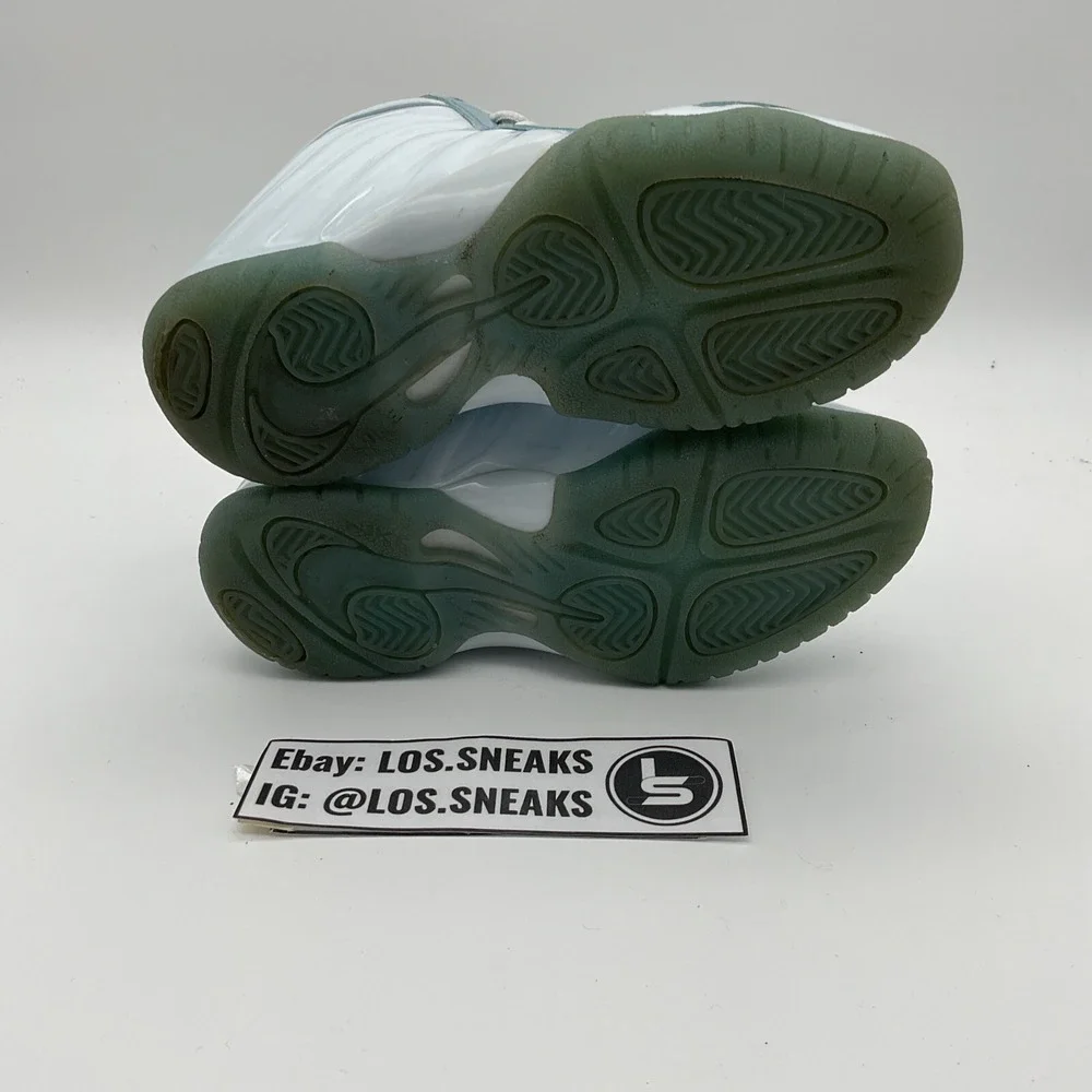Nike Kids White & Light Blue Foamposite Sneakers